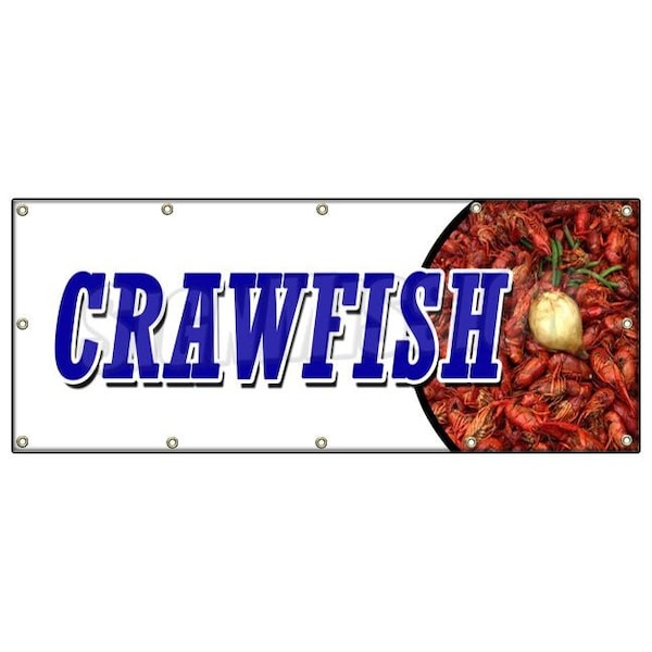 CRAWFISH BANNER SIGN boil dinner lunch corn cajun new orleans buggers